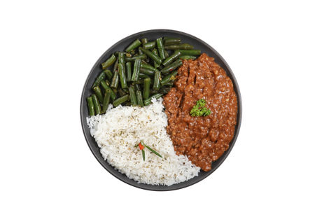 Lean mince, White basmati rice, Green beans